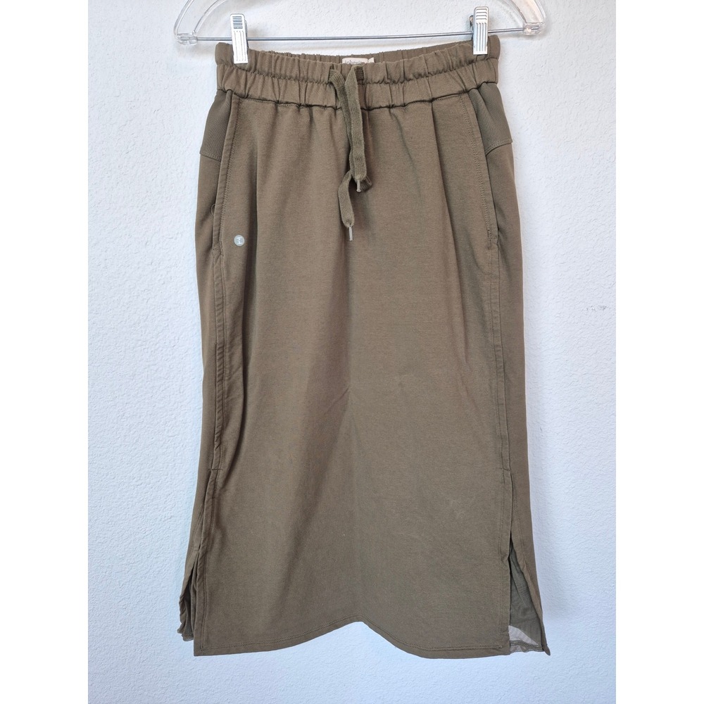 Inherit Clothing Company Knit Midi Skirt Drawstring Pockets Size Small